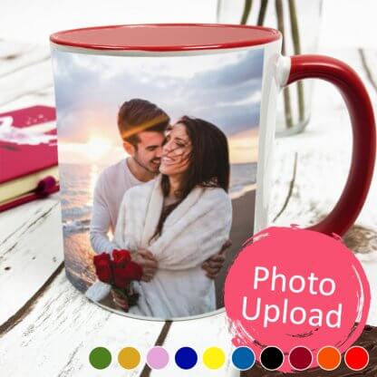 personalised coloured photo mug