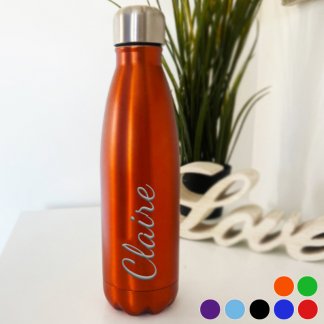 personalised metallic bottle