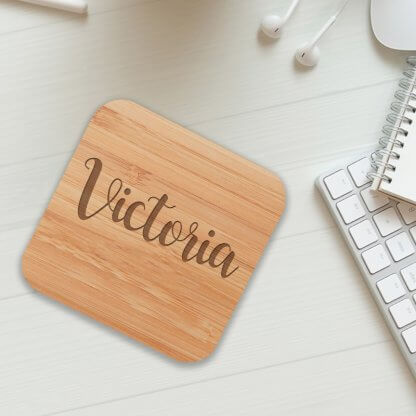 personalised bamboo charger