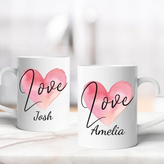 Personalised Valentine's Heart Mugs