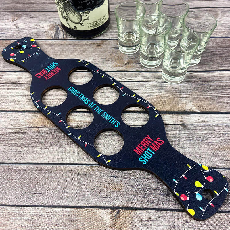 Shot Glass Paddle Merry Shotmas Add a Personal Touch