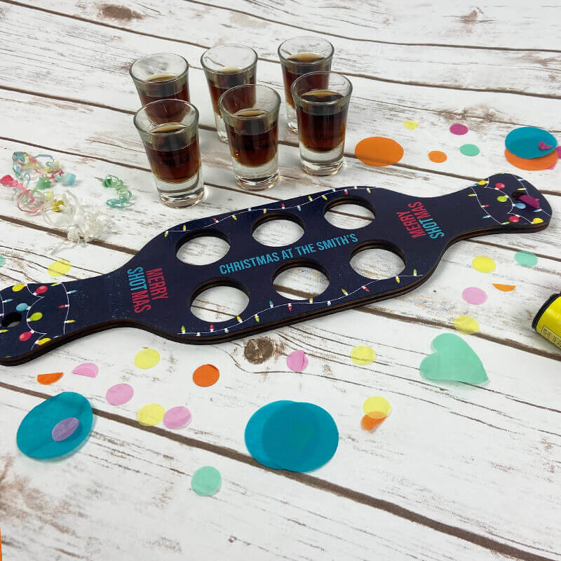 Shot Glass Paddle Merry Shotmas Add a Personal Touch