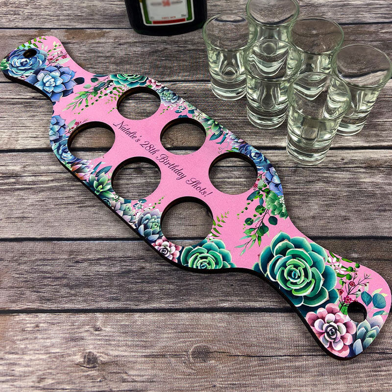 Shot Glass Paddle Floral 2 Add a Personal Touch