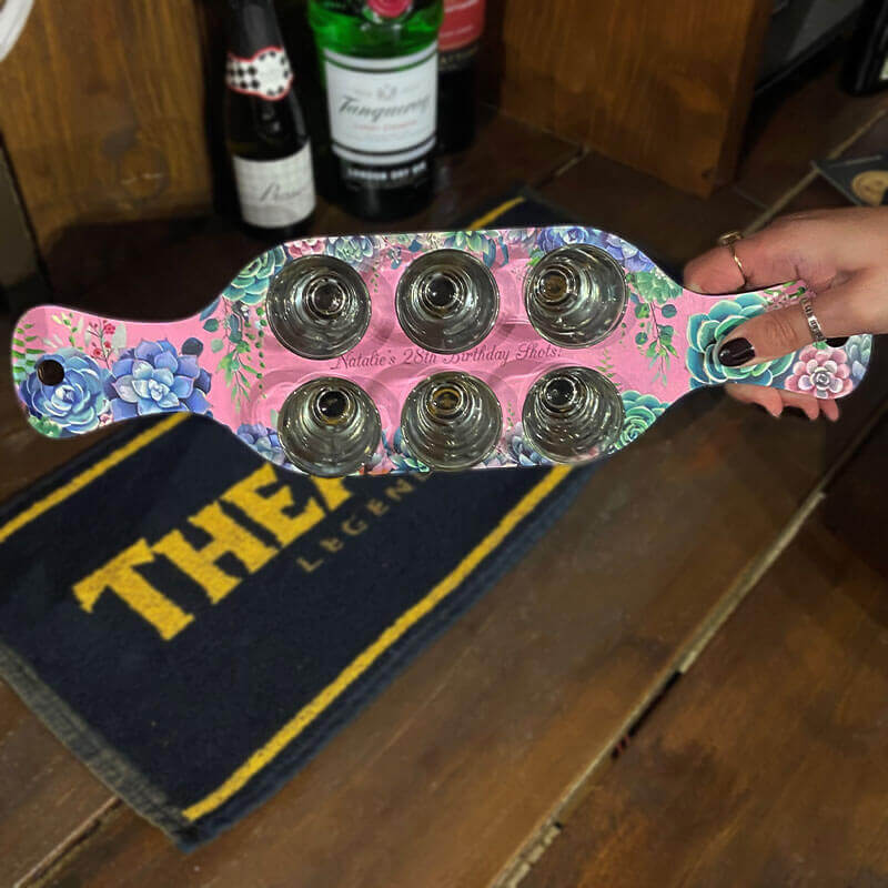 Shot Glass Paddle Floral 2 Add a Personal Touch