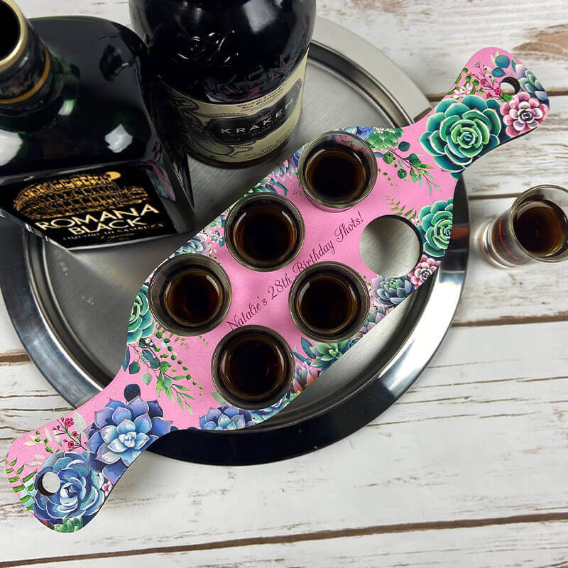 Shot Glass Paddle Floral 2 Add a Personal Touch