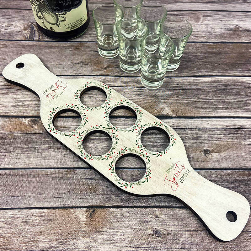 Shot Glass Paddle Making Spirits Bright Add a Personal Touch