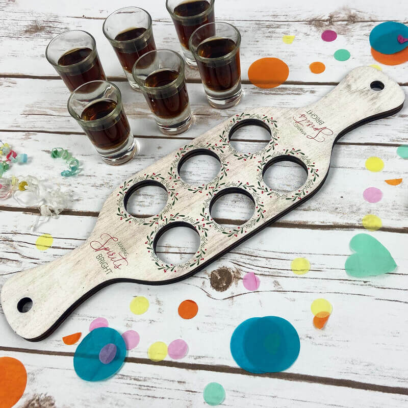 Shot Glass Paddle Making Spirits Bright Add a Personal Touch