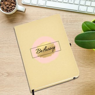 A5 Eco Notebook with Pink and Gold Design