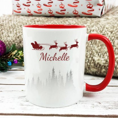 Trees and Santa Christmas Mug