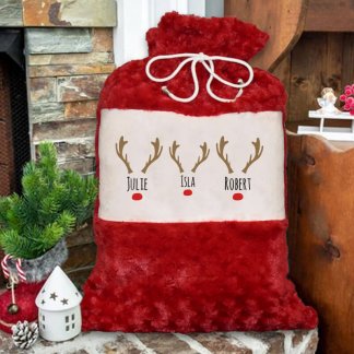 Create Your Reindeer family santa sack