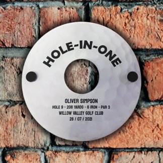 Hole In One Golf Plaque