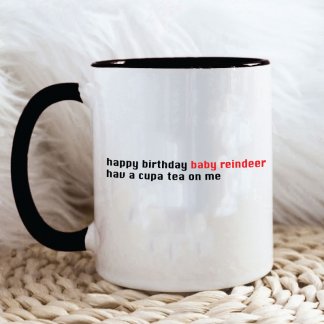 Baby Reindeer – Happy Birthday Mug